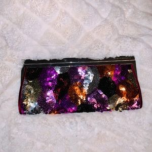 BCBGMaxAzria Multicolor Sequin Clutch